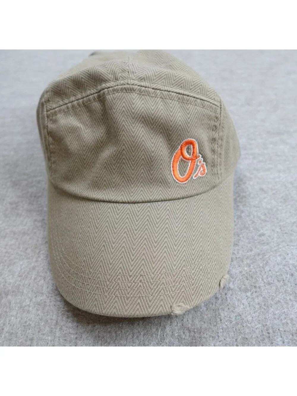 Nike Tailwind Hat Beige Herringbone Baltimore Orioles Strapback Vintage 5 Panel